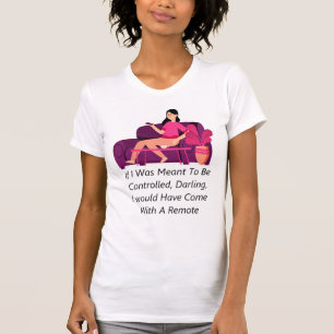 T-shirt feminina do controle remoto