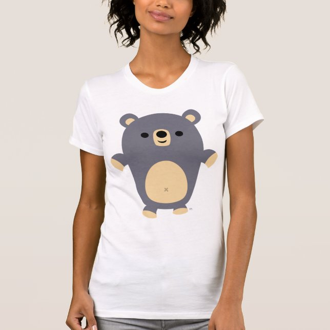 T-shirt feminina do Urso Azul Grande (Frente)