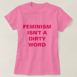 T-shirt feminista cor-de-rosa