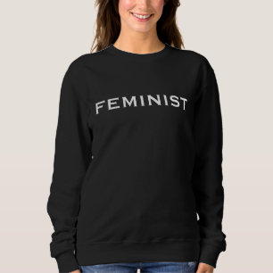 T-shirt Feminista - letras brancas negros em preto