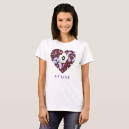T-shirt Femme Cœur de Violettes "MY LOVE"