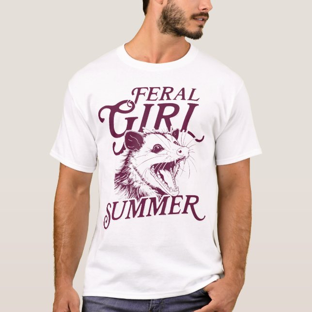 T-Shirt Feral Girl Engraçado (Frente)