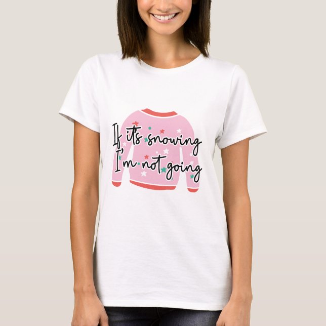 T-Shirt Feriado de Neve Rosa (Frente)