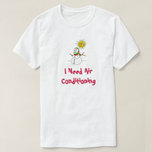 T-shirt Feriados de Ar Condicionado Engraçado Snowman no 