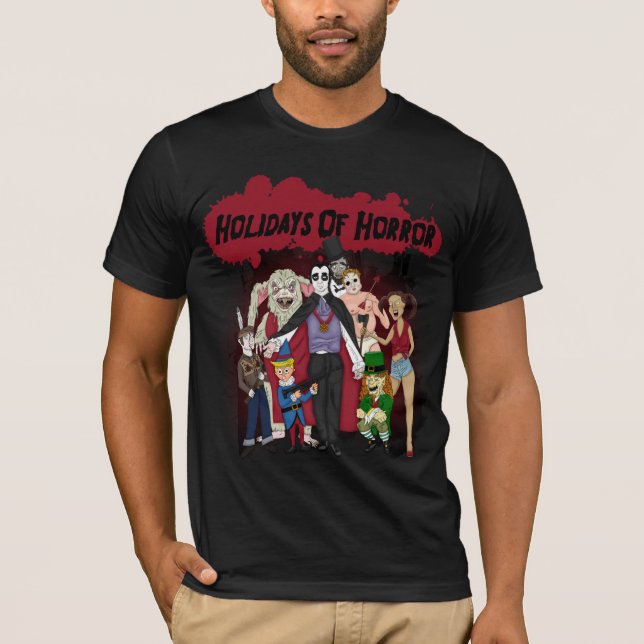 T-shirt Feriados do horror (no preto) (Frente)