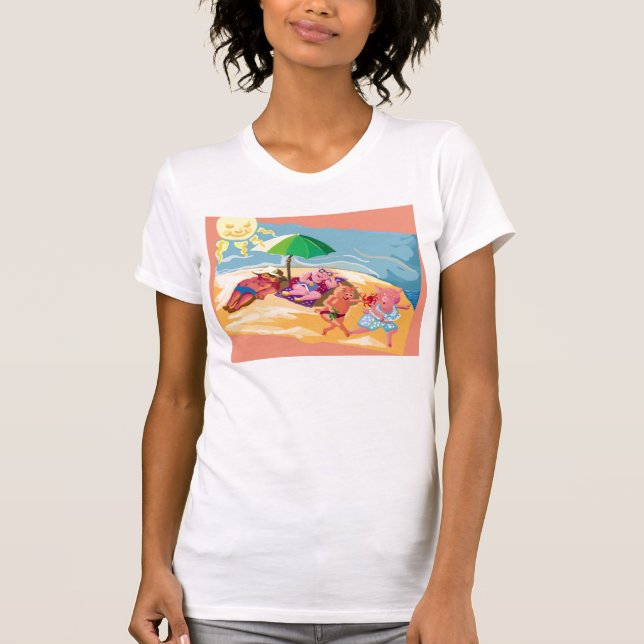 T-shirt Férias de praia (Frente)