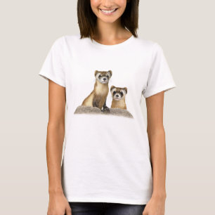 T-shirt Ferret Duo de pés pretos