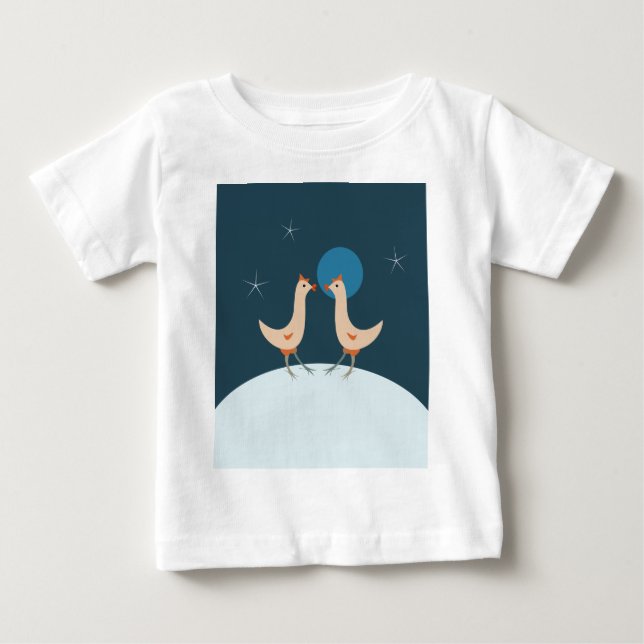 T-shirt Festa Noturna das Galinhas Galinha da Lua Engraçad (Frente)