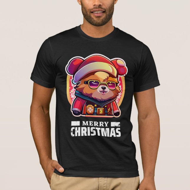 t-shirt festiva do ursinho de Natal (Frente)