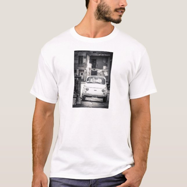 T-shirt Fiat 500, Cinquecento em Italia (Frente)