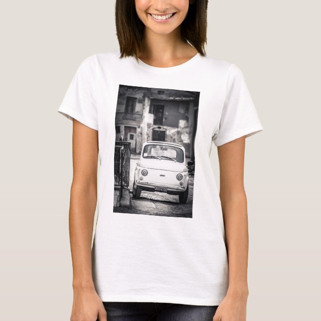 T-shirt Fiat 500, Cinquecento em Italia (Frente)