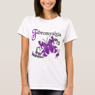T-shirt Fibromialgia da borboleta 2 do vitral