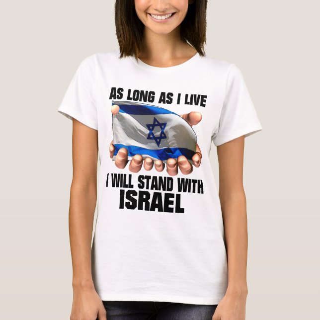 T-shirt Ficarei com Israel (Frente)