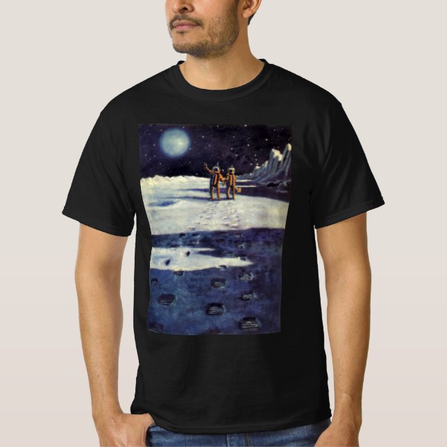 T-shirt Ficção Científica Vintage Astronauta Alienígenas n (Frente)