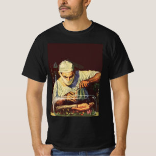 T-shirt Ficção Científica Vintage, Laboratório Cientista L