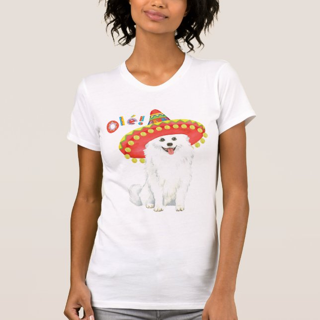 T-shirt Fiesta American Eskimo Dog (Frente)