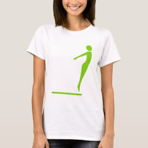 T-shirt Figura de mergulho - Verde marciano