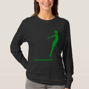 T-shirt Figura do mergulho - verde de grama