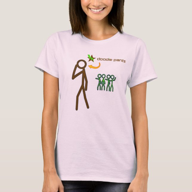 T-shirt Figura Doodiepants da vara (Frente)