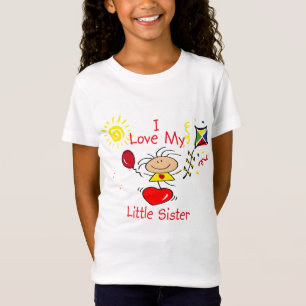 T-shirt Figura menina da vara da irmã mais nova do amor
