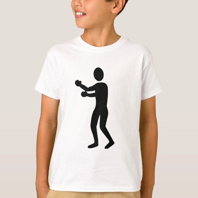 T-shirt Figura na caixa - Preto (Frente)