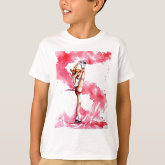 T-shirt Figura vermelha patinador da raia do patinagem no