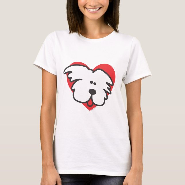 T-shirt Filhote de cachorro branco (Frente)