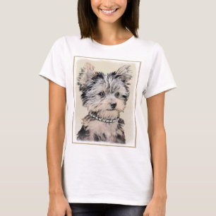 T-shirt Filhote de cachorro do yorkshire terrier que pinta