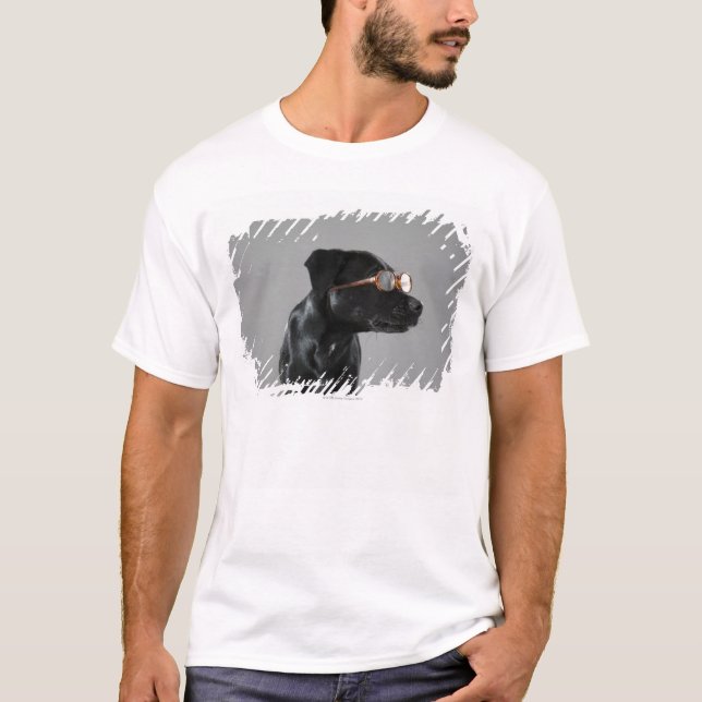 T-shirt Filhote de cachorro que veste vidros (Frente)