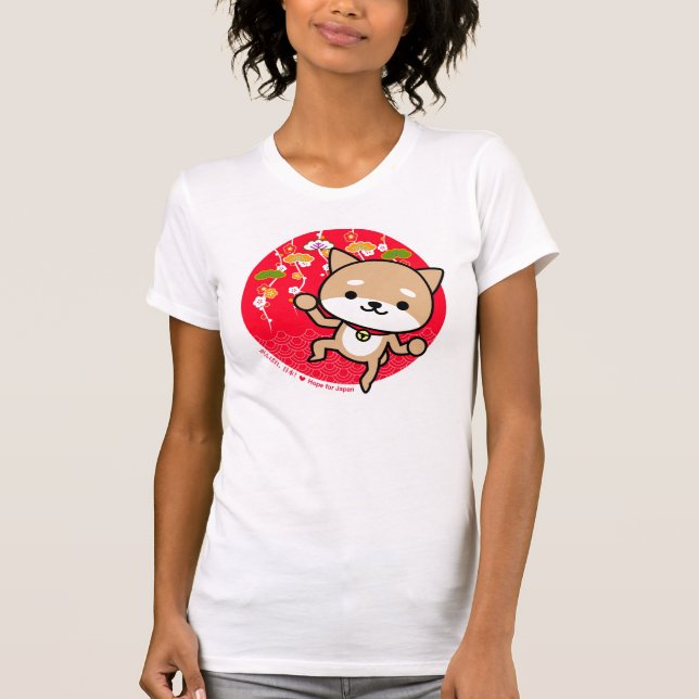 T-shirt - filhote de cachorro - vermelho japonês (Frente)