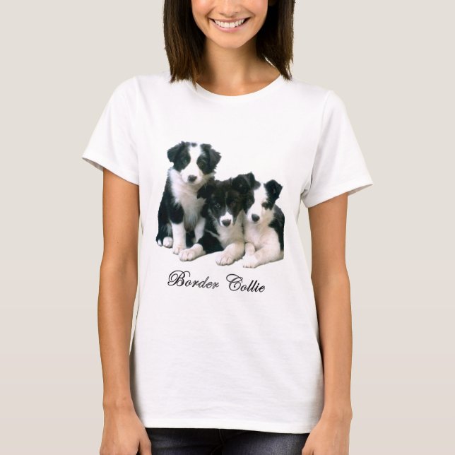 T-shirt Filhotes de cachorro de border collie (Frente)