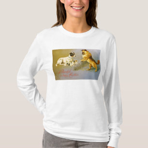 T-shirt Filhotes de cachorro na palha, cartão do Victoria