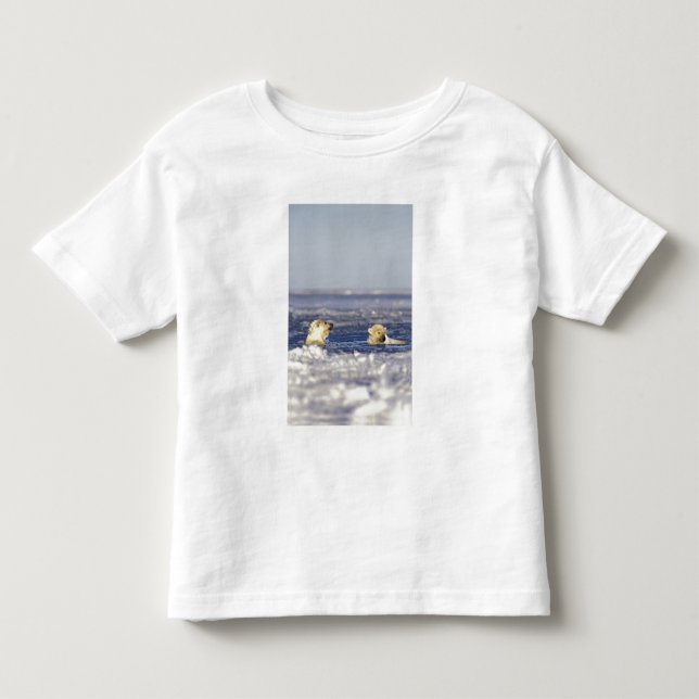 T-shirt Filhotes de urso polar brincando (Frente)