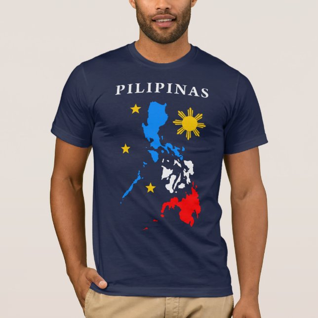 t-shirt filipino do mapa (Frente)