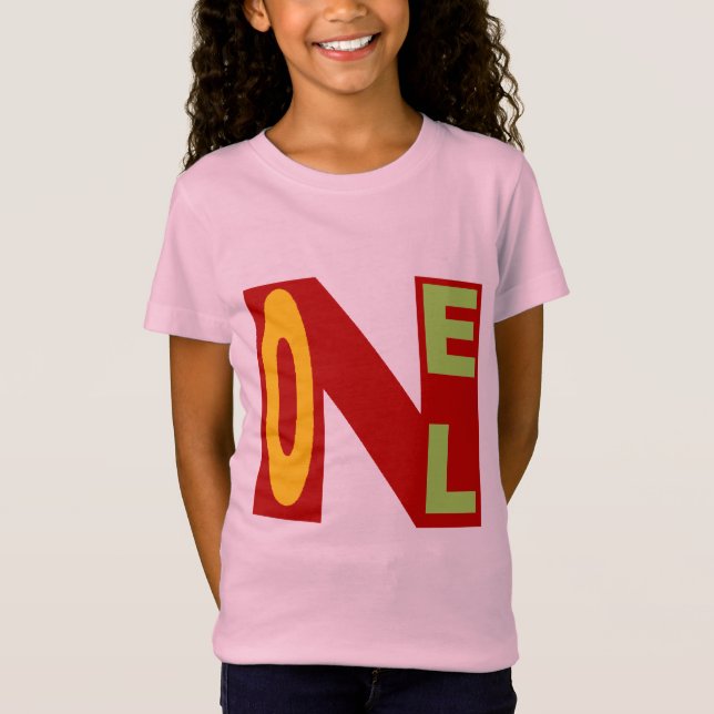 T-shirt  fille rose jersey fin  DESIGN  NOEL (Frente)