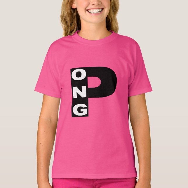 T-shirt filles  rose ouah   PING  PONG  (Frente)