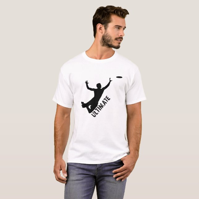 T-shirt final da silhueta do Frisbee (Frente Completa)
