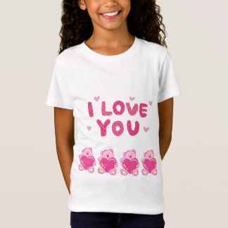 T-Shirt Fine Jersey para garotas "Eu te amo"