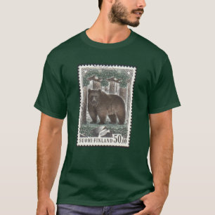 T-shirt finlandês de Forest Green do selo do urso
