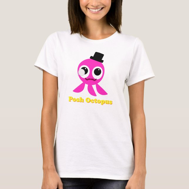 T-shirt fino das meninas do polvo (Frente)