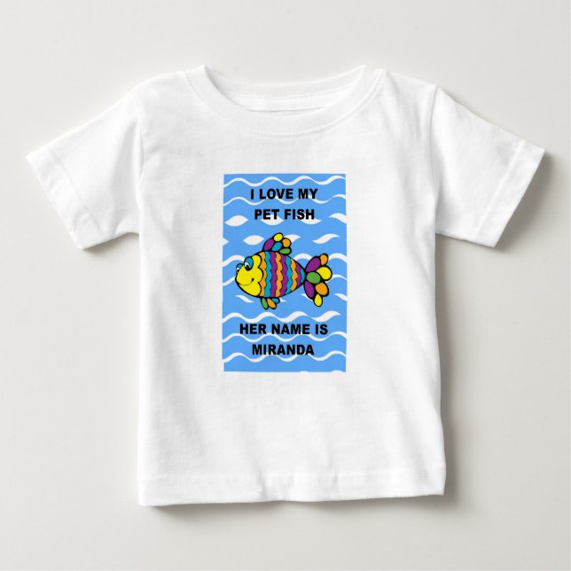 T-SHIRT FINO DO JÉRSEI DA CRIANÇA DOS PEIXES DO (Frente)