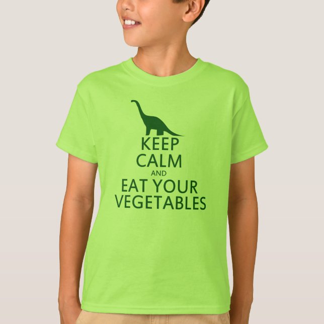 T-shirt Fique calmo e coma seus vegetais (Frente)