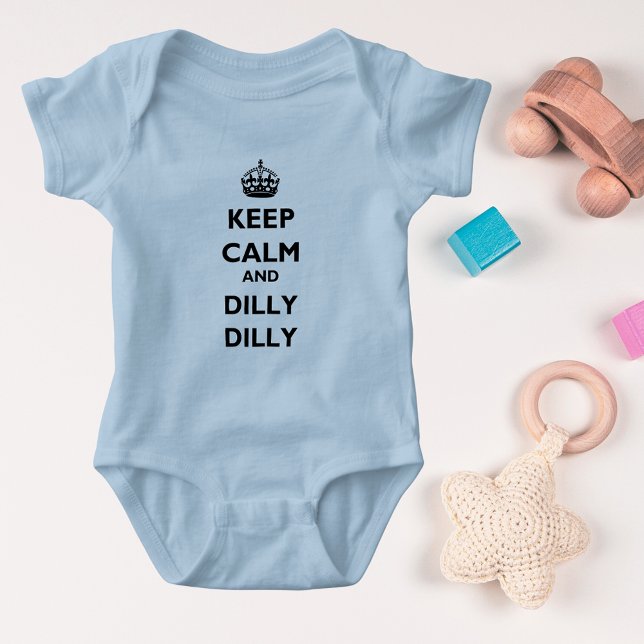 T-shirt Fique calmo e Dilly Dilly Baby Jersey Lt Bodycase (Keep Calm and Dilly Dilly Baby Jersey Lt Bodysuit)