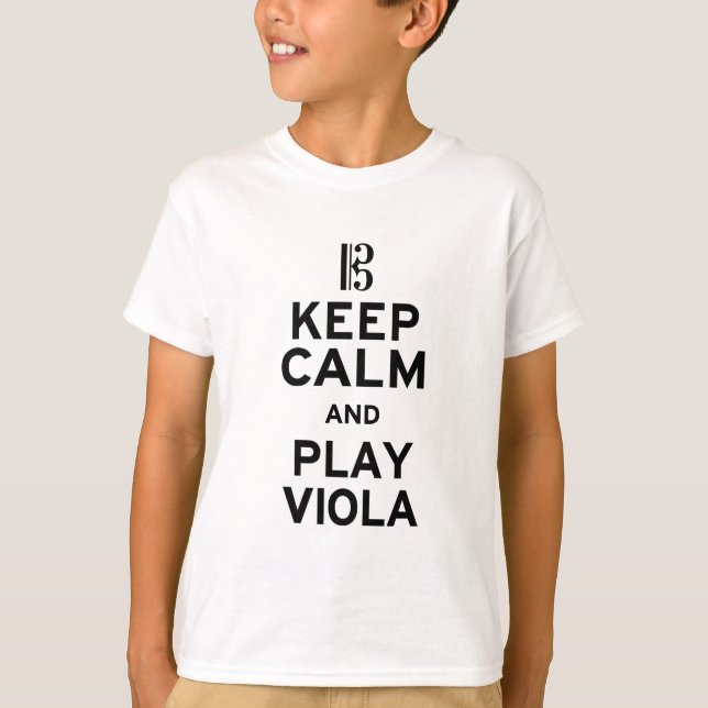 T-shirt Fique calmo e jogue a Viola (Frente)