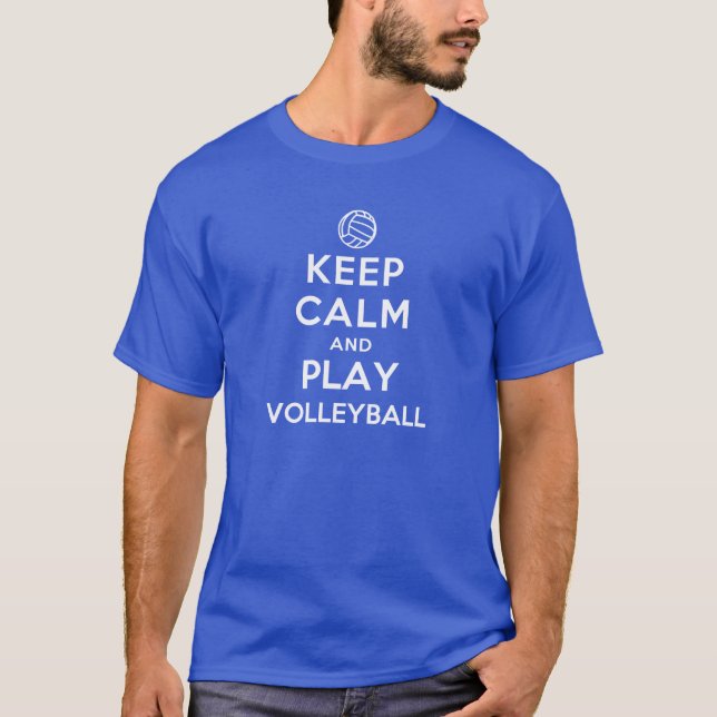 T-shirt Fique calmo e jogue vôlei (Frente)