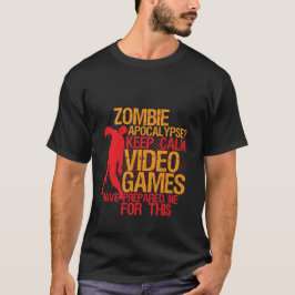 T-shirt Fique Calmo, Engraçado, Zombie Apocalypse