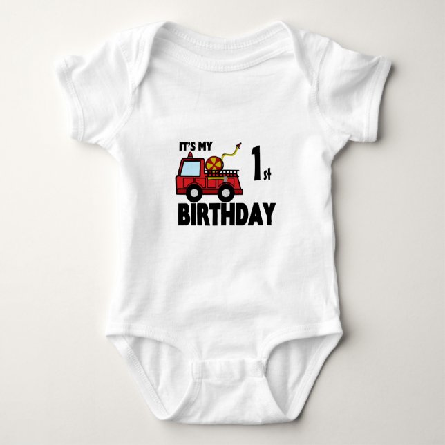 T-shirt FireTruck Birthday (Frente)