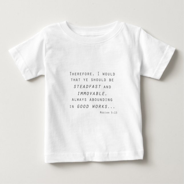T-shirt firme imóvel mosiah escritura mórmon (Frente)