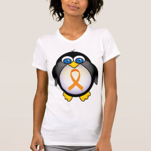 T-shirt Fita alaranjada do pinguim do presente da