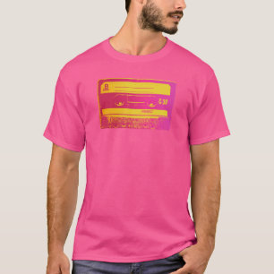 T-shirt Fita Cassete Retro Rosa e Amarela